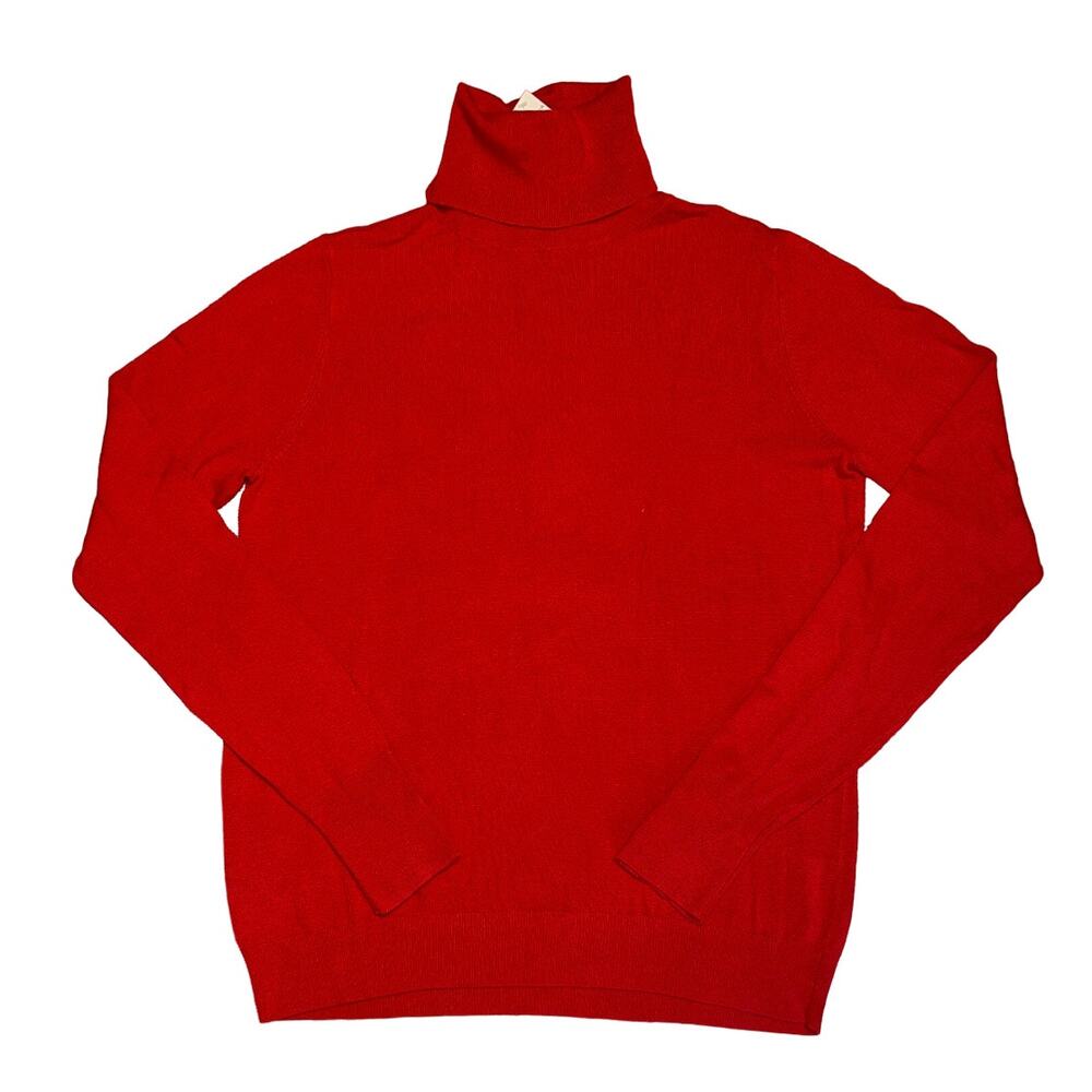 NWT Ann Taylor Red W/Button Cuff Detail Turtleneck Sweater - SIZE MEDIUM